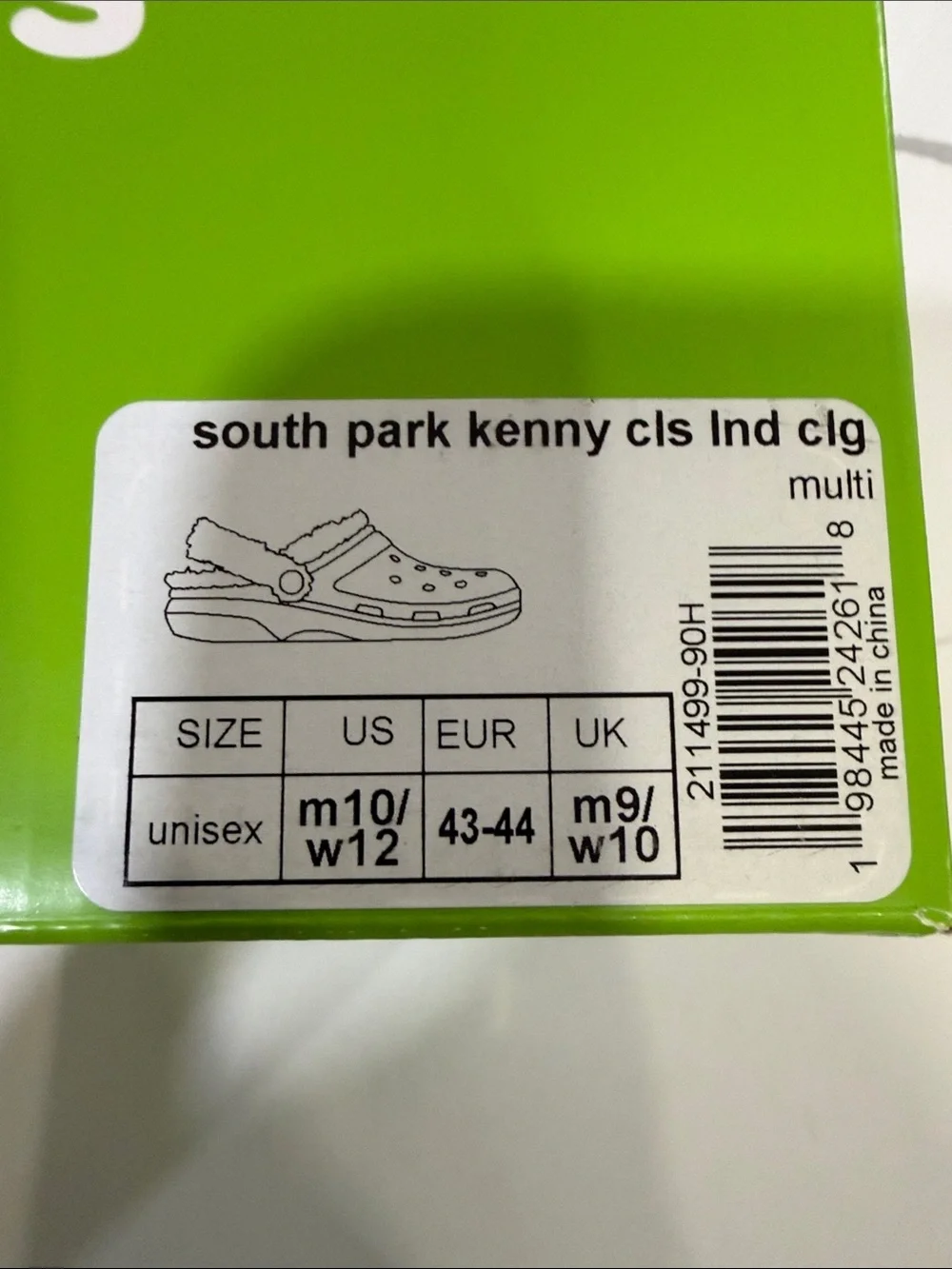 CROCS South Park KENNY  10 men 12 women